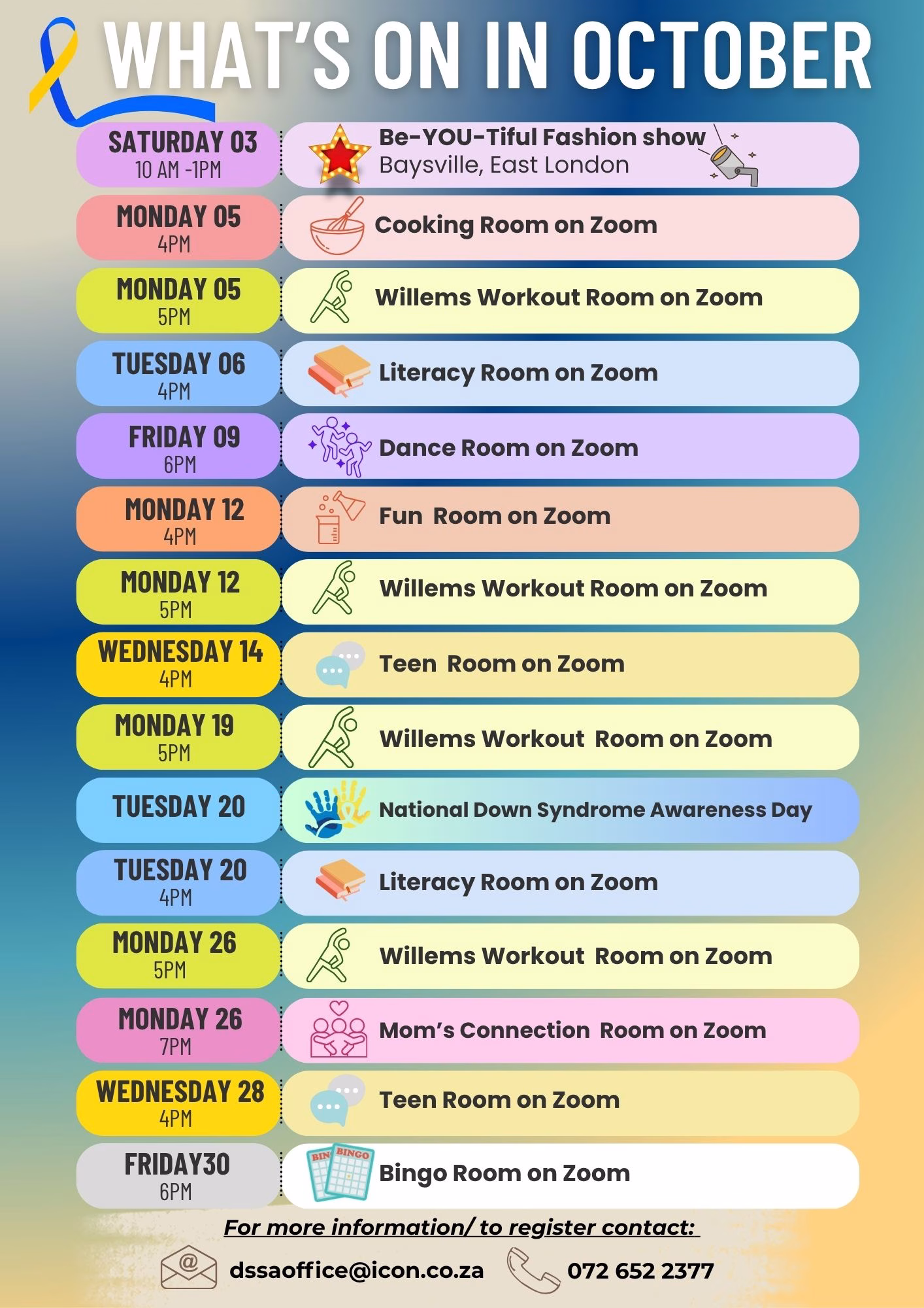 OctoberEvent Schedule Rundown Flyer